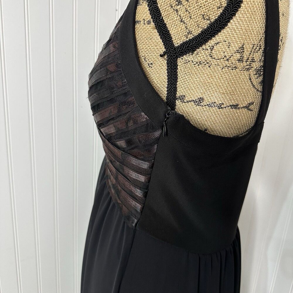 Whimsigoth Black Mesh Maxi Dress Sz 14 Dark Romantic Witchy Formal Robbie Bee - Picture 3 of 16